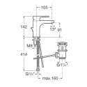 Grifo Monomando Lavabo ROCA L20 Maneta XL Cromo | ROCA