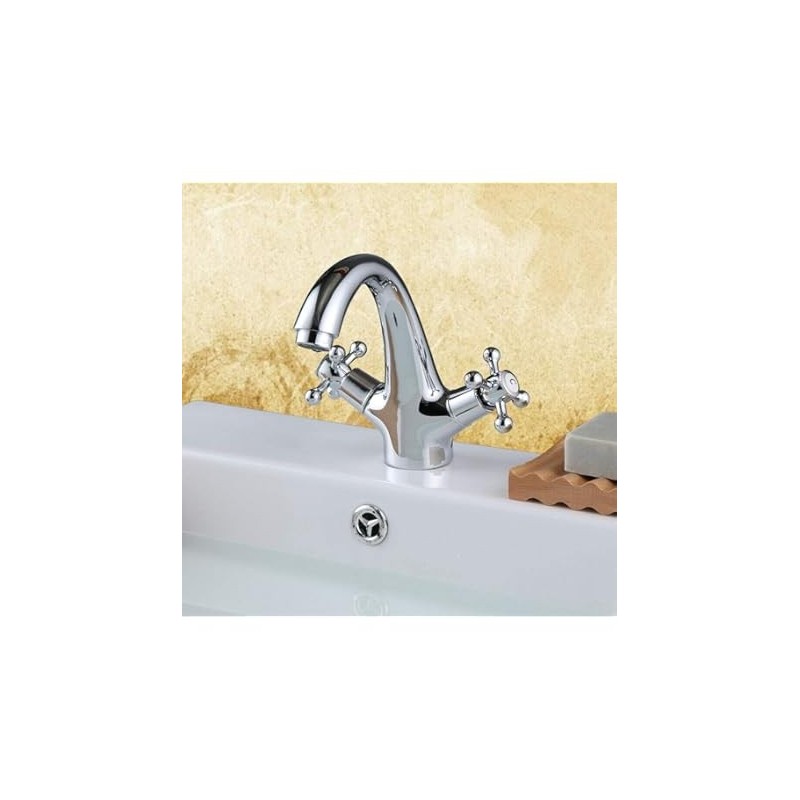 Grifo lavabo Roca Carmen cromo con desagüe click-clack | Jesanca