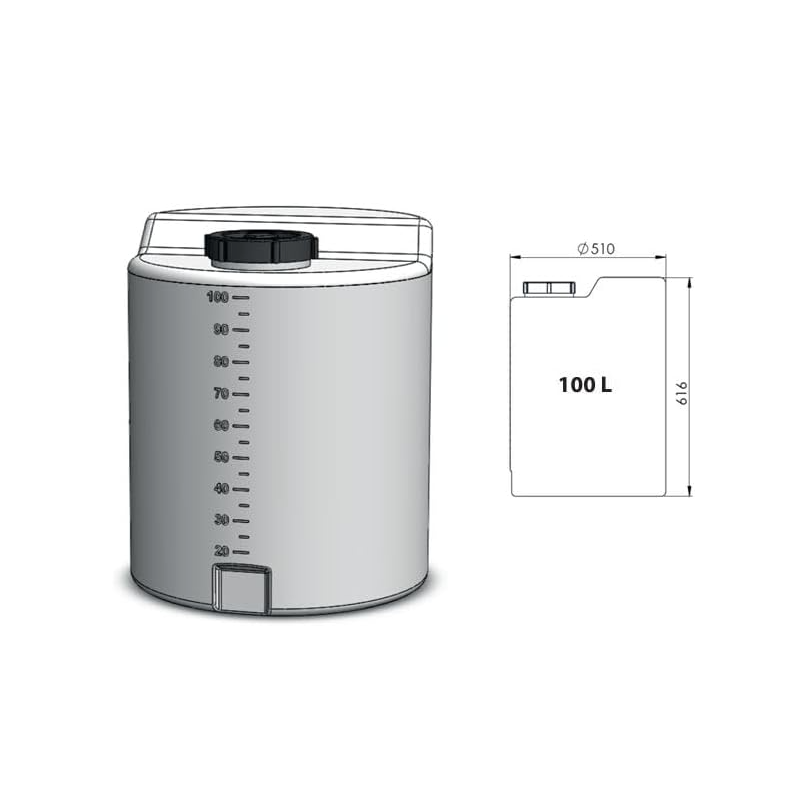 DEPÓSITO DOSIFICADOR POLIETILENO 100L DIÁMETRO 480X658MM