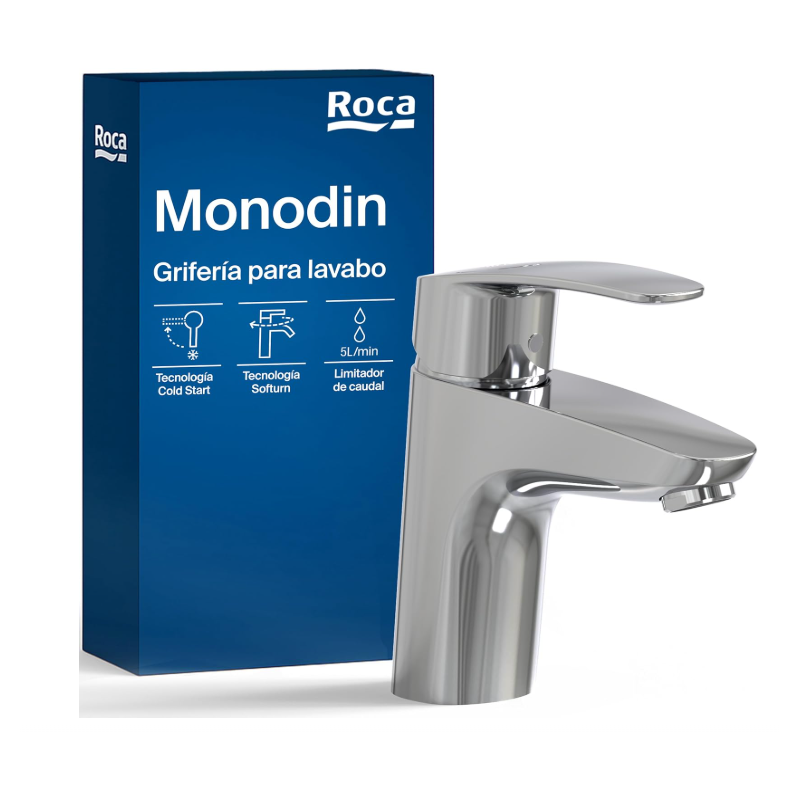 Grifo Monomando Lavabo ROCA Monodin-N Cromado
