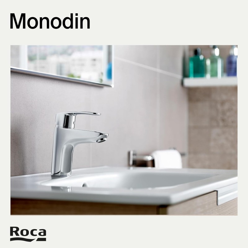 Grifo Monomando Lavabo ROCA Monodin-N Cromado