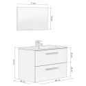 Mueble Baño Roca Tenet 80cm Nogal + Espejo LED | Pack