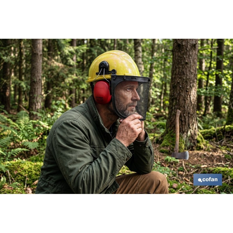 KIT DE PROTECCIÓN FORESTAL PARA DESBROZADORA Y MOTOSIERRA (CASCO AMARILLO)