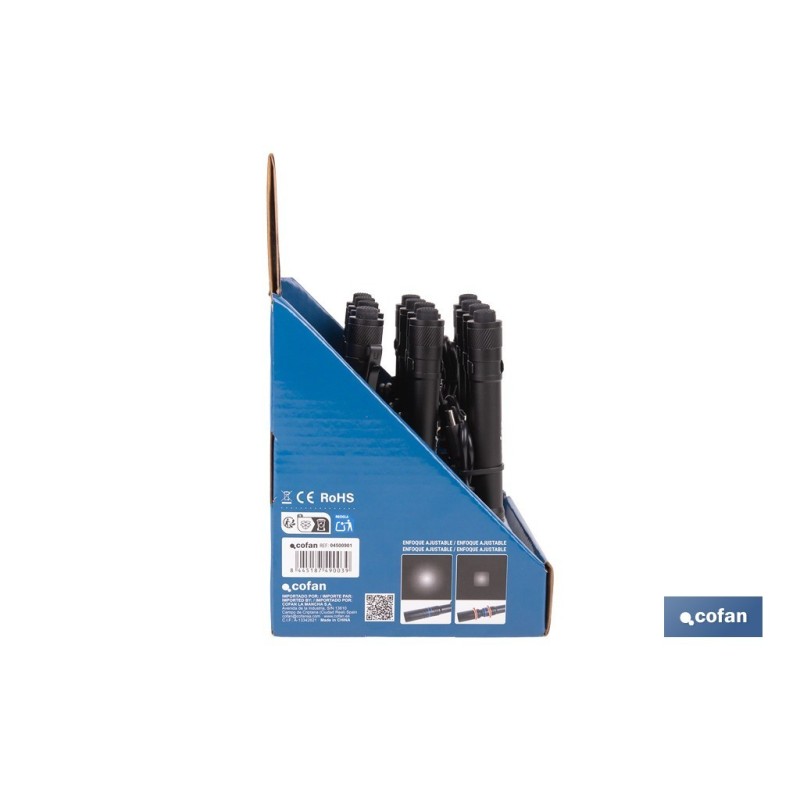 EXPOSITOR CON 12 LINTERNAS LED EN FORMATO BOLÍGRAFO