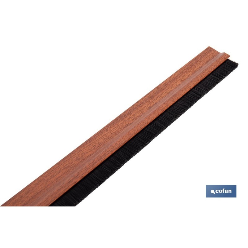 BURLETE SAPELI ADHESIVO DE ALUMINIO CON CEPILLO 92 CM