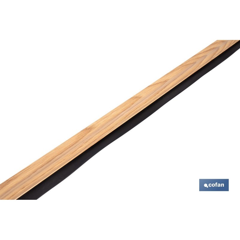 BURLETE ROBLE ADHESIVO DE ALUMINIO CON LABIO 1,05 M