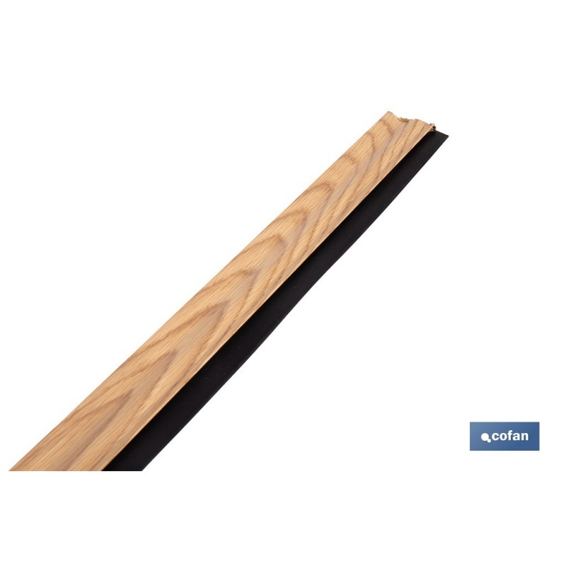 BURLETE ROBLE ADHESIVO DE ALUMINIO CON LABIO 1,05 M