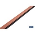 BURLETE SAPELI ADHESIVO DE ALUMINIO CON LABIO 1,05 M