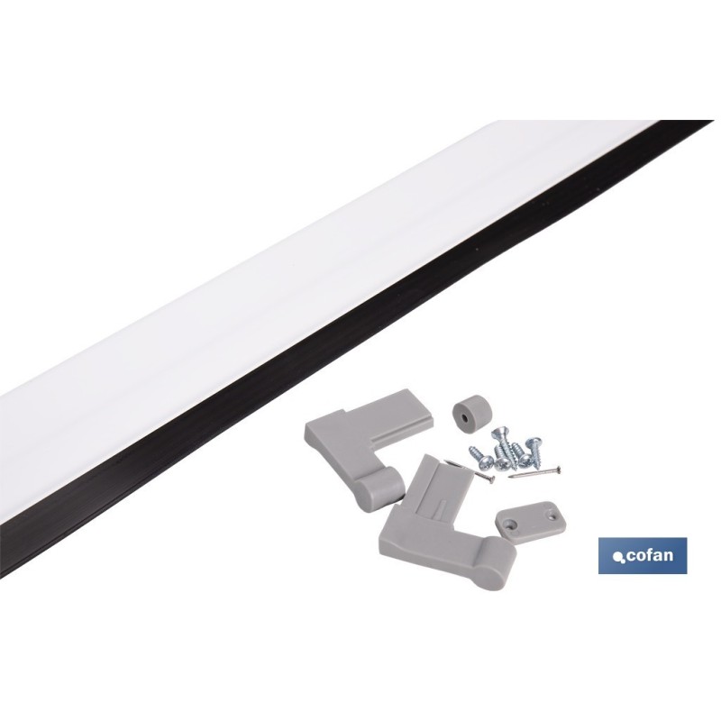 BURLETE BLANCO BASCULANTE DE ALUMINIO PARA INTERIOR Y EXTERIOR 93 CM